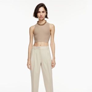 Aritzia | Babaton Sculpt Knit Racer long Tank Matte Pearl sz SM